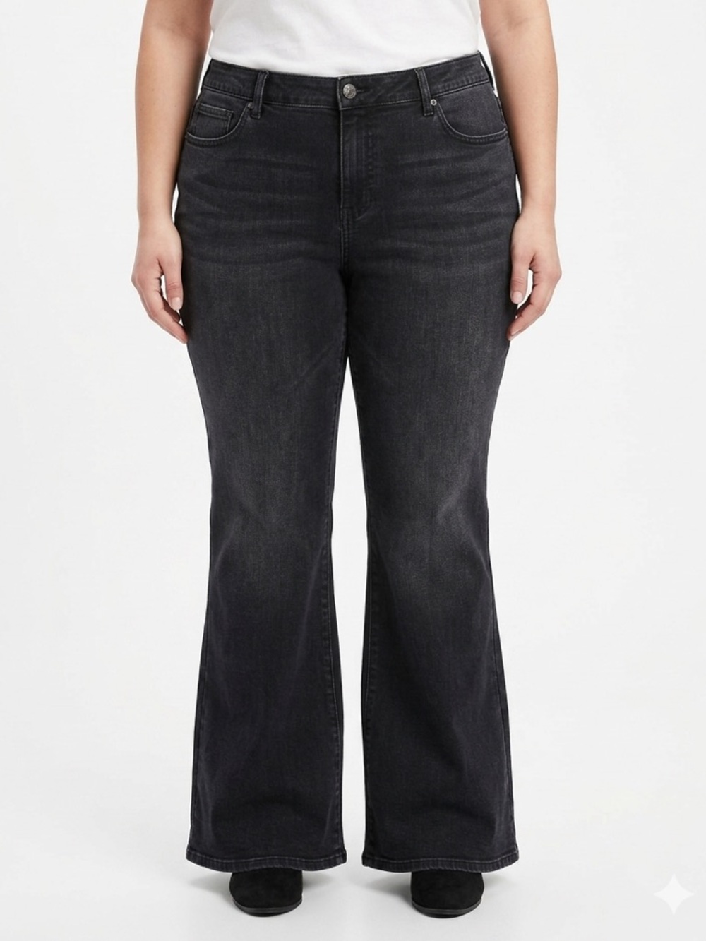 FADED GLORY black cotton, stretch, jeans size 22WP for shorter/petite women